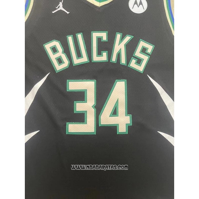 Camiseta Milwaukee Bucks Giannis Antetokounmpo #34 Statement 2022-23 Negro